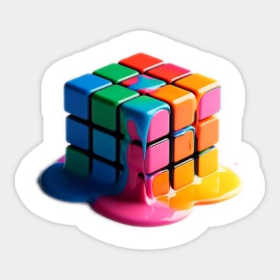 Melting Rubik Cube Sticker